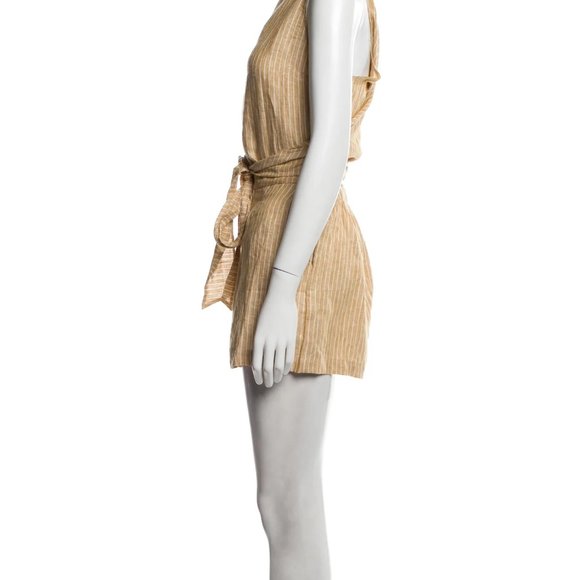 Vitamin A Striped Linen Romper - Picture 2 of 4